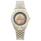 Elegant 7. 22. 49. Geburtstag der Kupferhochzeit Armbanduhr (Vorderseite)