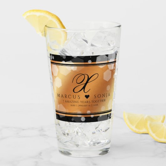 Elegant 7. 22. 49. Geburtstag der Kupferhochzeit Glas (Vorderseite Ice)