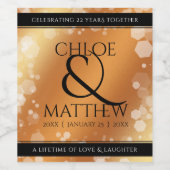 Elegant 7. 22. 49. Geburtstag der Kupferhochzeit Weinetikett (Einzelnes Label)