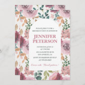 Elegant 7. Geburtstag Einladungen Floral Boho (Vorne/Hinten)