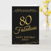 Elegant 80 and Fabulous Ornament 80th Birthday Karte (Gelbe Blume)
