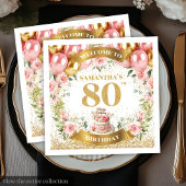Elegant 80 & Fabulous Party Napkins Serviette