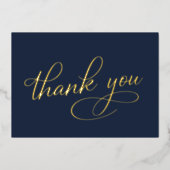 Elegant 80. Geburtstag Blue Foil Danke Karte (Vorderseite)