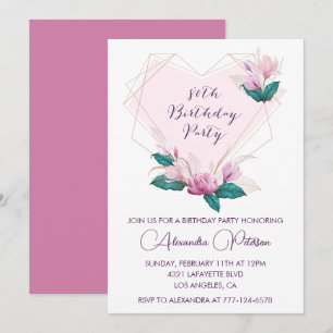 Elegant 80. Geburtstag Einladungen Pink Floral