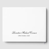 Elegant 80. Geburtstag Foto & Monogram Gästebuch (Rückseite)