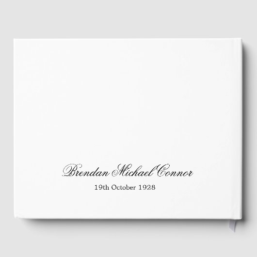 Elegant 80. Geburtstag Foto & Monogram Gästebuch (Rückseite)