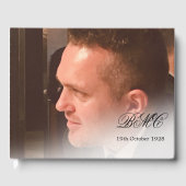 Elegant 80. Geburtstag Foto & Monogram Gästebuch (Vorderseite)