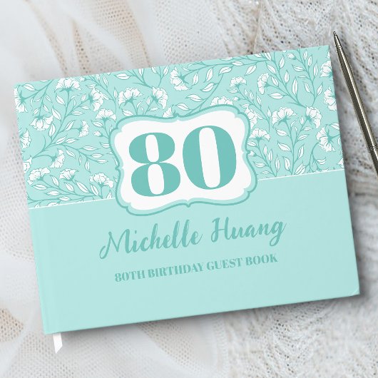 Elegant 80. Geburtstag Gästebuch