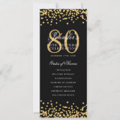 Elegant 80. Geburtstag Programm Gold Black Confett (Vorderseite)