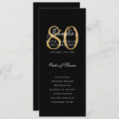 Elegant 80. Geburtstag Programm Gold Black Vielen  (Vorne/Hinten)