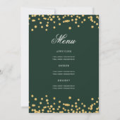 Elegant 80. Geburtstag Programm Menü Gold Green (Rückseite)