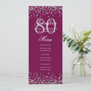 Elegant 80. Geburtstagskarte Silver Confetti Magen Einladung