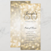 Elegant 80. Geburtstagsparty Programm Gold Bokeh (Vorne/Hinten)