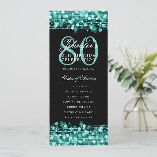 Elegant 80. Geburtstagsparty Programm Türkisches M (Stehend Vorderseite)