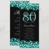 Elegant 80. Geburtstagsparty Programm Türkisches M (Vorne/Hinten)