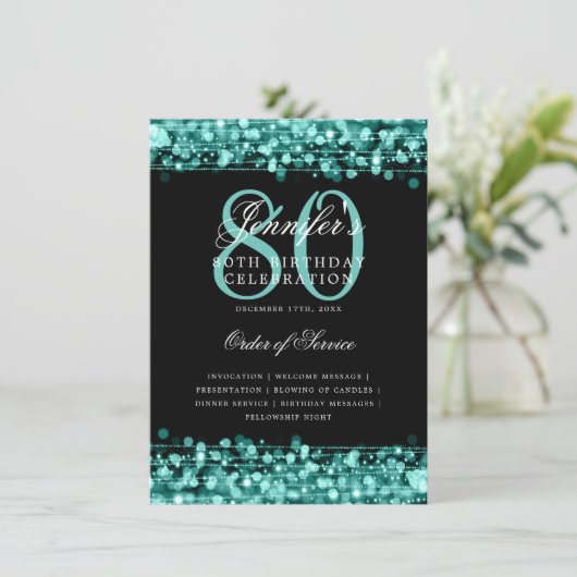 Elegant 80. Geburtstagsparty Programm Türkisches M (Stehend Vorderseite)