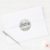 Elegant 80. Geburtstagsparty Silberner Glitzer Lig Runder Aufkleber (Umschlag)