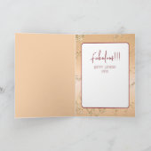 Elegant 80 und fabelhafte Cartoon Rose Gold Geburt Karte (Innenseite)