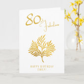 Elegant 80 und fabelhafte Gold Twigs 80. Geburtsta Karte (Gelbe Blume)