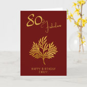Elegant 80 und fabelhafte Gold Twigs 80. Geburtsta Karte (Gelbe Blume)