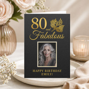 Elegant 80 und Fabulous Zwigs 80. Geburtstagsfoto Karte