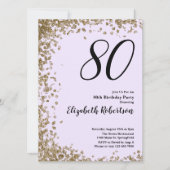 Elegant 80th Birthday Invitation Gold Sequins Einladung (Vorderseite)