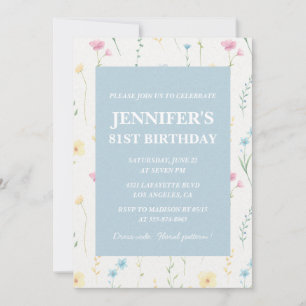 Elegant 81. Geburtstag Einladungen Floral Boho Chi
