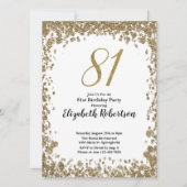 Elegant 81st Birthday Invitation For Her in Gold Einladung (Vorderseite)