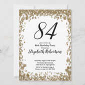 Elegant 84th Birthday Invitation For Her in Gold Einladung (Vorderseite)