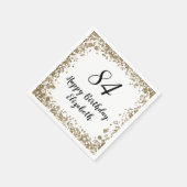 Elegant 84th Birthday Napkins With Gold Sequins Serviette (Ecke)