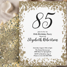 Elegant 85th Birthday Invitation For Her in Gold Einladung