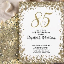 Elegant 85th Birthday Invitation For Her in Gold Einladung