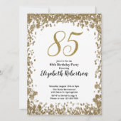Elegant 85th Birthday Invitation For Her in Gold Einladung (Vorderseite)