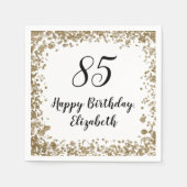 Elegant 85th Birthday Napkins With Gold Sequins Serviette (Vorderseite)