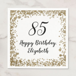 Elegant 85th Birthday Napkins With Gold Sequins Serviette