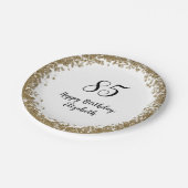 Elegant 85th Birthday Plates With Gold Sequins Pappteller (Schrägansicht)