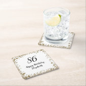 Elegant 86th Birthday Coasters With Gold Sequins Rechteckiger Pappuntersetzer (Vor Ort)