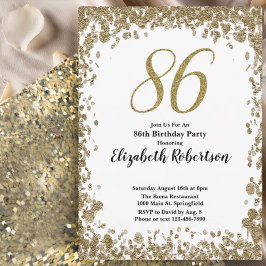 Elegant 86th Birthday Invitation For Her in Gold Einladung