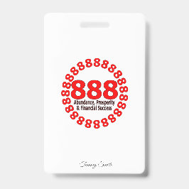 Elegant 888 Angel Number Invitation Card Ausweis