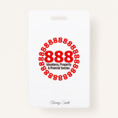 Elegant 888 Angel Number Invitation Card Ausweis (Rückseite)