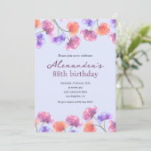 Elegant 88. Einladungen Boho Floral Chic (Stehend Vorderseite)
