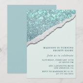 Elegant 88. Geburtstag Einladungen Sparkle Glitzer (Vorne/Hinten)