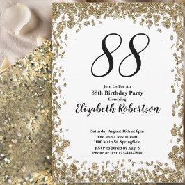 Elegant 88th Birthday Invitation For Her in Gold Einladung