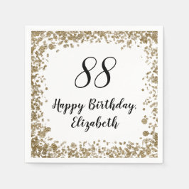 Elegant 88th Birthday Napkins With Gold Sequins Serviette