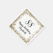 Elegant 88th Birthday Napkins With Gold Sequins Serviette (Ecke)