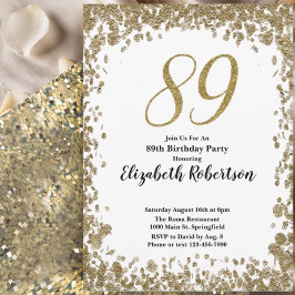 Elegant 89th Birthday Invitation For Her in Gold Einladung