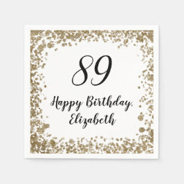Elegant 89th Birthday Napkins With Gold Sequins Serviette