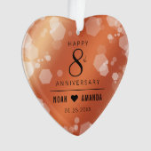 Elegant 8. Bronze Hochzeit Jahrestag Acryl Ornament (Vorderseite)