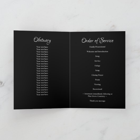 Elegant 8 Foto Love Memory Memorial Beerdigung Programm (Innenseite)