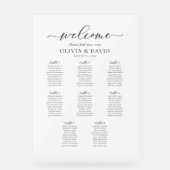 Elegant 8 Tables Welcome Acrylic Seating Chart Acrylschild (Vorderseite)